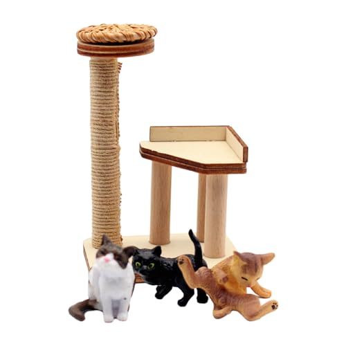 Puppenhäuser Holz Kratzbaum Simulationen Katze Klettergerüst Pretend Play Toy Katzenbaum Puppenhäuser Möbel von HXNH