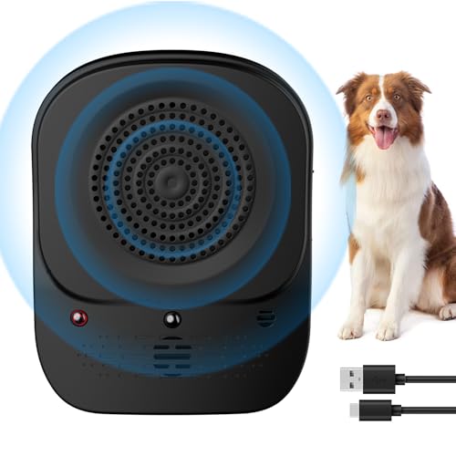 HXWEB PET Anti Bell Gerät Hunde, Ultraschall Antibell für Hunde mit 4 Frequenzstufen bis zu 50FT Wirksame Kontrolle Bereich, IPX4 Wasserdicht Antibell Ultraschall Gerät für den Außen und Innenbereich von HXWEB PET