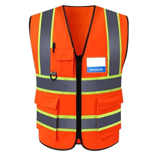 HYBZDKEOP Leichte reflektierende Sicherheitsweste, Sicherheitsweste, modische reflektierende Weste, gute Atmungsaktivität, Sicherheitsweste for Laufsport(Orange,XL) von HYBZDKEOP