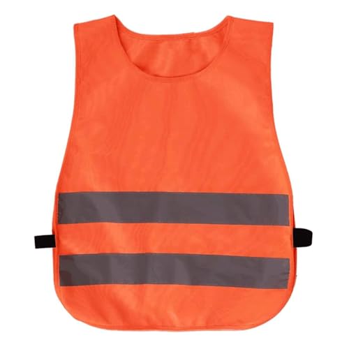 HYBZDKEOP Leichte reflektierende Sicherheitsweste, Sicherheitsweste Kinder Reflektorwesten 360° High Vis Reflektorweste Atmungsaktivität(Orange Red,L) von HYBZDKEOP