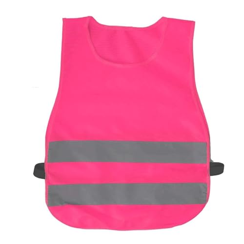 HYBZDKEOP Leichte reflektierende Sicherheitsweste, Sicherheitsweste Kinder Reflektorwesten 360° High Vis Reflektorweste Atmungsaktivität(Pink,M) von HYBZDKEOP