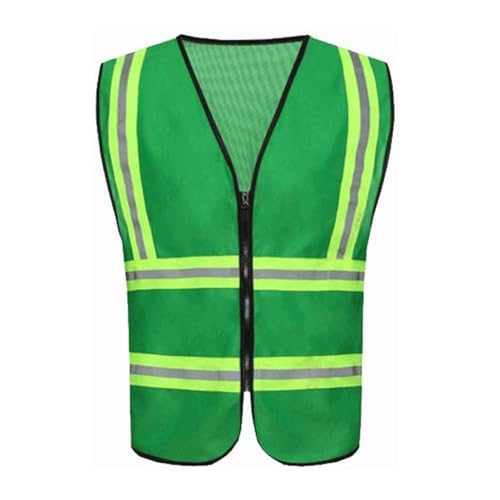 HYBZDKEOP Leichte reflektierende Sicherheitsweste, Sicherheitsweste Leichte Sicherheitsweste Strickstoff Reflektorweste for Laufsport Reflektierend(Grass Green,L) von HYBZDKEOP