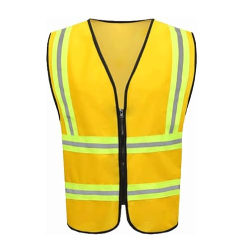 HYBZDKEOP Leichte reflektierende Sicherheitsweste, Sicherheitsweste Leichte Sicherheitsweste Strickstoff Reflektorweste for Laufsport Reflektierend(Pure Yellow,L) von HYBZDKEOP