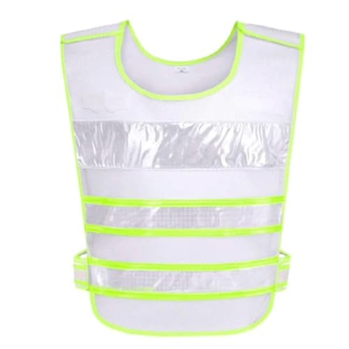 HYBZDKEOP Leichte reflektierende Sicherheitsweste, Sicherheitsweste Tragbare Sicherheitsweste Weiße Sicherheits-Reflektorweste Mesh-Stoff-Reflektorweste(XL) von HYBZDKEOP