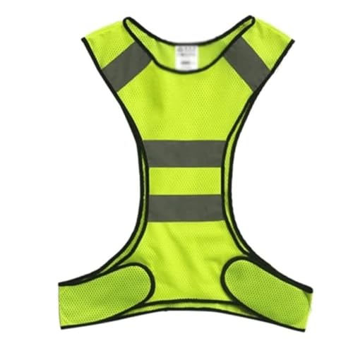 HYBZDKEOP Leichte reflektierende Sicherheitsweste, Sicherheitsweste Warnweste Strickstoff Warnweste Reflektierend for Radfahren Joggen(Green,L) von HYBZDKEOP