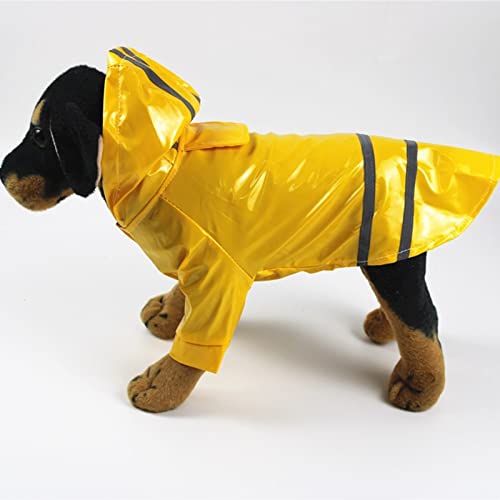 Hund Regenmantel Regenjacke, Haustiere Hunderegenmäntel Reflektorstreifen Hunderegenmantel wasserdichte Jacken Atmungsaktive Outdoor-Kleidung for Kleine Hunde(Yellow,M) von HYBZDKEOP