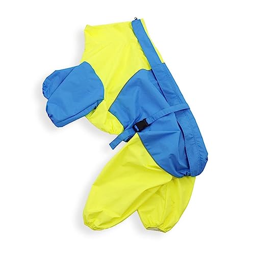 Hund Regenmantel Regenjacke, Hunderegenmantel, Sommer, wasserdichte Hundekleidung, reflektierender Hundeponcho, Regenjacke, Mantel for kleine, mittelgroße und große Hunde im Freien(Blue,3XL) von HYBZDKEOP