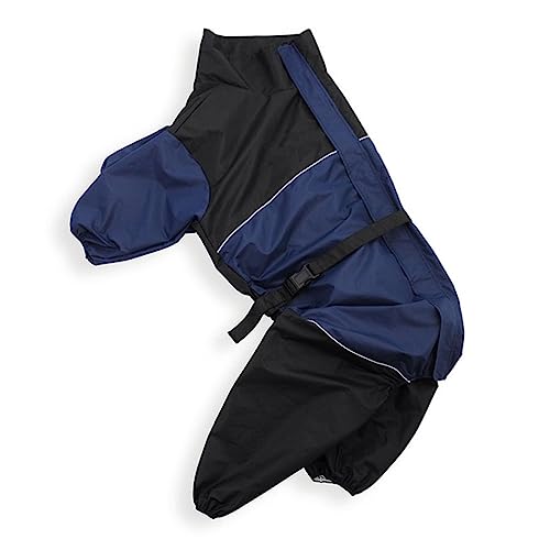 Hund Regenmantel Regenjacke, Hunderegenmantel, Sommer, wasserdichte Hundekleidung, reflektierender Hundeponcho, Regenjacke, Mantel for kleine, mittelgroße und große Hunde im Freien(Dark Blue,2XL) von HYBZDKEOP