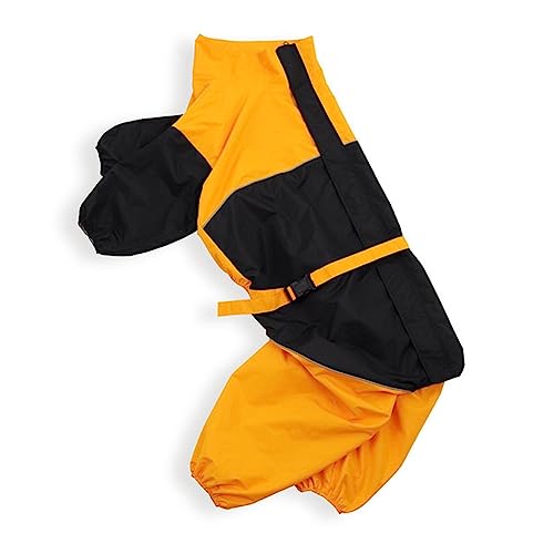 Hund Regenmantel Regenjacke, Hunderegenmantel, Sommer, wasserdichte Hundekleidung, reflektierender Hundeponcho, Regenjacke, Mantel for kleine, mittelgroße und große Hunde im Freien(Yellow,L) von HYBZDKEOP