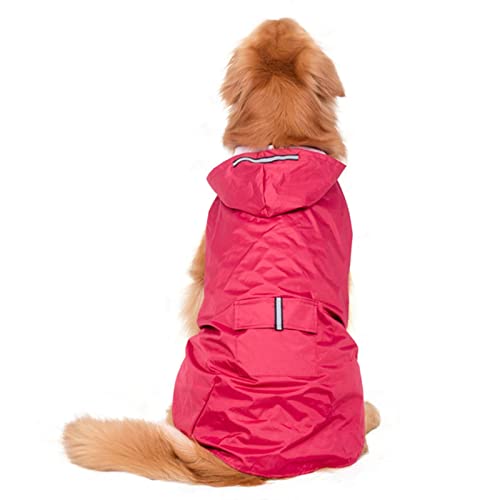 Hund Regenmantel Regenjacke, Regenmantel for Hunde, wasserdicht, reflektierende Kleidung, Mantel, Regenjacke for große Hunde, Golden Labrador Husky, großer Poncho(Rose,5XL) von HYBZDKEOP