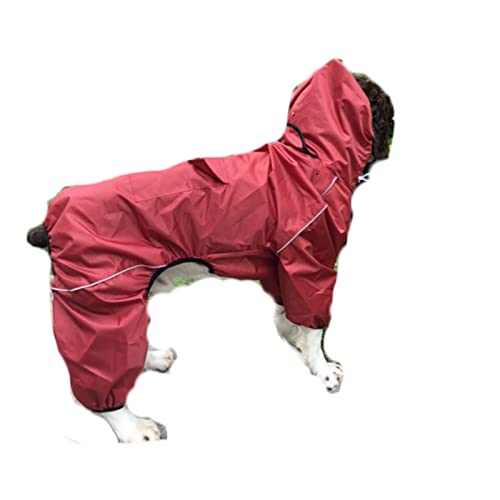 Hund Regenmantel Regenjacke, Regenmantel for große Hunde, wasserdicht, mit Kapuze, Regenjacke, reflektierende Hundekleidung for den Außenbereich, mittelgroßer und großer Hundeponcho(L) von HYBZDKEOP