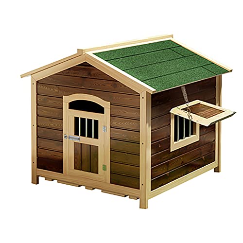 Hundehütten Aus Holz, Regenfest Und Wasserdicht Hundehütte Großer Hundekäfig Haustierhaus Im Freien, Regen- Und Sonnenschutz, Hundehütte Aus Karbonisiertem Holz Im Freien von HYDEE