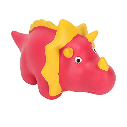 HYEIUIRA Niedliches Cartoon-Hundespielzeug, schmackhaft, Latex, quietschend, bissfest, angstlindernd, interaktives Tierspielzeug (Rose Triceratops) von HYEIUIRA