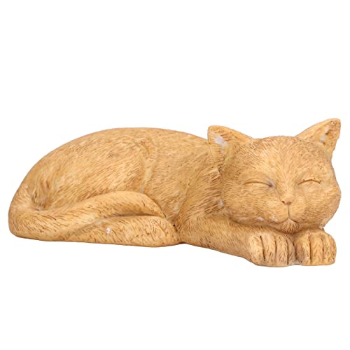 HYEIUIRAImitation Stone Pet Memorial Grabstein Katze Hund Gedenkharz Crafts Grabstein für Rasen Garten Outdoor Yard (Ornamentkatze Typ C (Lieferantenangabe: Sandfarbe)) von HYEIUIRA