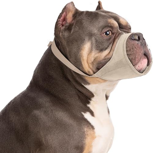 HYHIOTS Maulkorb Hunde für Kleine Mittlere Hunde, Giftköderschutz Verhindert Fressen Bellen für Chihuahua, Shih Tzu Bulldogge, Pitbull (Khaki, XL) von HYHIOTS