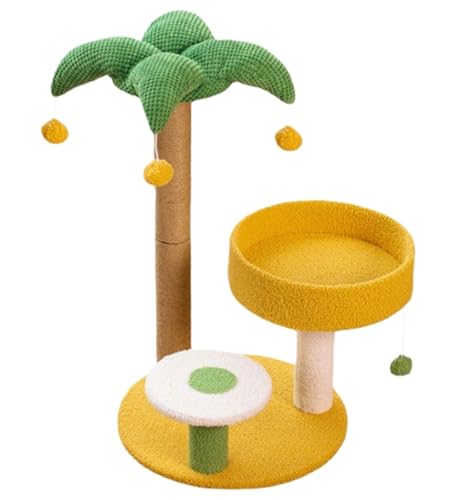 HYKJCSS Katzenbaum Kratzbaum Coconut Trees Kratzbaumturm Für Zimmerkatzen Niedlicher Kratzbaum Für Katzen Mit Sisal-Kratzstämmen Katzenzubehör von HYKJCSS