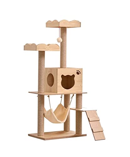 HYKJCSS Katzenbaum Kratzbaum Katzen-Kletterbaum-Spielzeug Eigentumswohnungen Sprungspielzeug Mit Leiter Zum Kratzen Für Katzen-Klettergerüst Katzenhaustiermöbel Katzenzubehör(B) von HYKJCSS