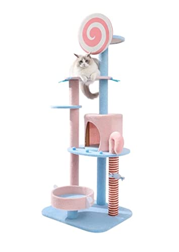 HYKJCSS Katzenbaum Kratzbaum Katzen-Klettergerüst Kratzbaum-Turm Vier Jahreszeiten Universelle Katzenvilla Katzenkratzbaum Süßigkeitsspielzeug Katzen-Aktivitätsständer Katzenzubehör von HYKJCSS