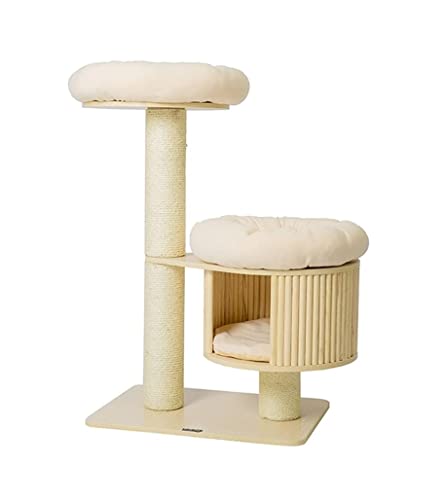 HYKJCSS Katzenbaum Kratzbaum Katzenkletterbaum Kratzbaumhaus Kratzspielzeug Für Kätzchen Activity Tower Cat Condo Mit Sitzstangen Katzenzubehör von HYKJCSS