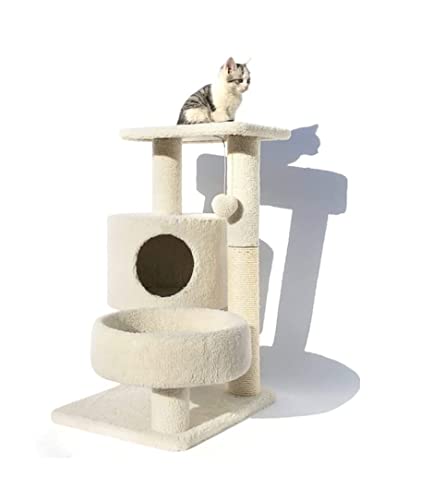 HYKJCSS Katzenbaum Kratzbaum Katzenklettergerüst Katzenturm Baum Einfache Katzenmöbel Sisal Katzenkratzbaum Stabile Sprungplattform Katzenzubehör(C) von HYKJCSS