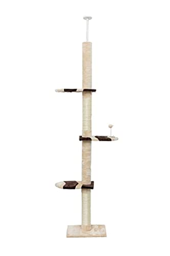 HYKJCSS Katzenbaum Kratzbaum Katzenklettergerüst Sky Pole Kratzbaum Katzenkratzbaum Katzensprungplattform Vier Jahreszeiten Katzenspielzeug Mehrschichtige Plattform Katzenzubehör(White) von HYKJCSS