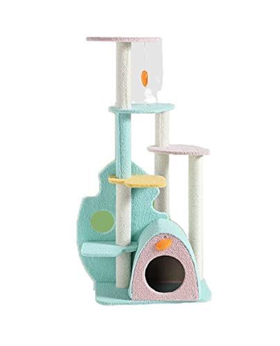 HYKJCSS Katzenbaum Kratzbaum Katzenturm Baum Katzenklettergerüst Möbel Katzenkratzbaum Mehrschichtige Sprungplattform Indoor Cat Condo Katzenzubehör von HYKJCSS