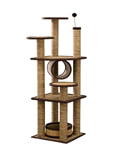 HYKJCSS Katzenbaum Kratzbaum Katzenturm The Cat Climb Sisal Katzenklettergerüst Katzenstreu Kratzbaumplattform Katzenkratzbrett Katzennest Katzenzubehör von HYKJCSS