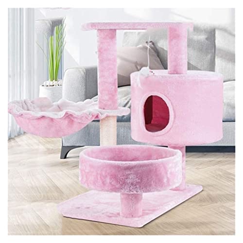 HYKJCSS Katzenbaum Kratzbaum Klettergerüst Für Katzen, Katzenstreu, Kratzbaum, Katzenzubehör, Spielzeug, Sisal, Katzenkratzbrett Katzenzubehör(Pink) von HYKJCSS