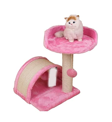 HYKJCSS Katzenbaum Kratzbaum Klettergerüst Für Katzen, Katzenstreu, Kratzbaum, Sprungplattform Für Katzen, Katzenbedarf, Heimtierbedarf Katzenzubehör(Pink) von HYKJCSS