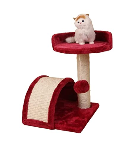 HYKJCSS Katzenbaum Kratzbaum Klettergerüst Für Katzen, Katzenstreu, Kratzbaum, Sprungplattform Für Katzen, Katzenbedarf, Heimtierbedarf Katzenzubehör(Rood) von HYKJCSS