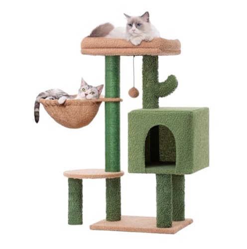 HYKJCSS Katzenbaum Kratzbaum Kratzbaum Mit Katzen-Kratzbaum Und Hängematte, Sisal-Katzenturm Mit Hängendem Ball Katzenzubehör von HYKJCSS