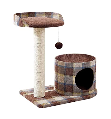 HYKJCSS Katzenbaum Kratzbaum Lattice Cat Klettergerüst Katzenstreu Kratzbaum Sisal Katzenspielzeug Katzensprungplattform Katzenzubehör(Brown) von HYKJCSS