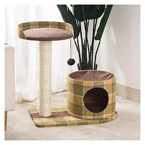 HYKJCSS Katzenbaum Kratzbaum Lattice Cat Klettergerüst Katzenstreu Kratzbaum Sisal Katzenspielzeug Katzensprungplattform Katzenzubehör(Yellow) von HYKJCSS