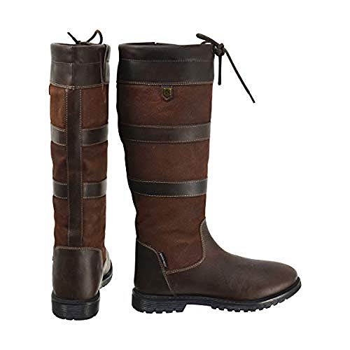 HYLAND Bakwell Lange, komplett gefütterte Country-Stiefel, Leder und Wildleder (37, Dunkelbraun) von HYLAND