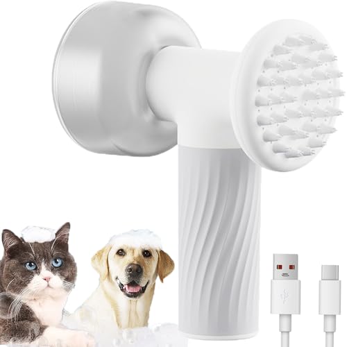 HYPYXUS Automatischer Schaumseifenspender, Hundebadebürste, Hundebad-Shampoo-Massagespender, 2-in-1-Schaumbadebürste für Haustiere, elektrischer Hundewäscher, Schaumsprüher, Fellpflegebürste (1Pcs) von HYPYXUS