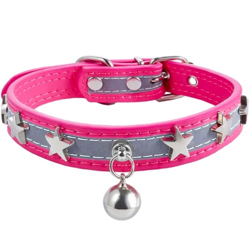 Reflektierendes Hundehalsband, HYQHYX Leder-Hundehalsband, niedliche Hundehalsbänder für mittelgroße und große kleine Welpen, Halsband für Mädchen und Jungen von HYQHYX