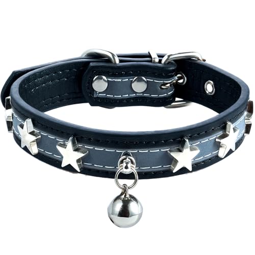 Reflektierendes Hundehalsband, HYQHYX Leder-Hundehalsband, niedliche Hundehalsbänder für mittelgroße und große kleine Welpen, Halsband für Mädchen und Jungen von HYQHYX