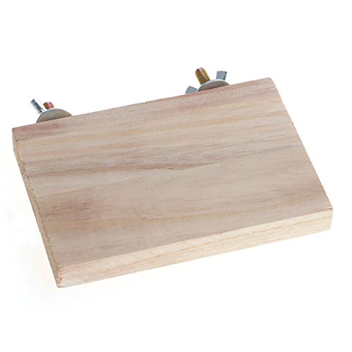 HYROOY Vogelsitzstange Ständer Plattform l Holz Rec Board für Wellensittiche Sittiche Nymphensittiche Sittiche Sittiche Sittiche von HYROOY