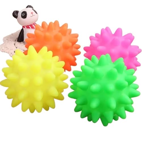 HYRSXN 1/2 stücke Hund Ball Spielzeug Quietschende Zahn Reinigung TPR Training Liefert Welpen Haustier Gummi Super Robust Interaktive Kauen Spielzeug(2pcs Random Color) von HYRSXN