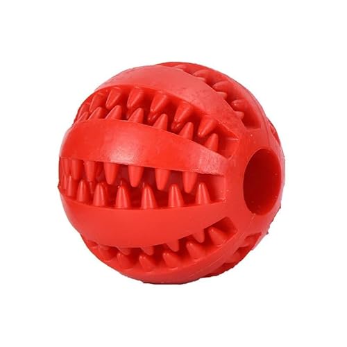 Haustierspielzeug Mit Saugnapf, Hunde-Schiebespielzeug Mit TPR-Ball, Zahnreinigung for Haustiere, Kauspielzeug for Kleine Hunde, Hundespielzeug Aus Gummi(Red-5cm) von HYRSXN