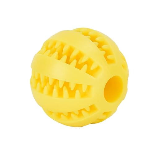 Haustierspielzeug Mit Saugnapf, Hunde-Schiebespielzeug Mit TPR-Ball, Zahnreinigung for Haustiere, Kauspielzeug for Kleine Hunde, Hundespielzeug Aus Gummi(Yellow-5cm) von HYRSXN