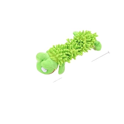 Langlebiges Plüschspielzeug for Hunde in Tierform mit Quietschgeräuschen for kleine Hunde, Chihuahua, Yorkshire, Bichon, Welpen, Kauspielzeug(Green Frog) von HYRSXN