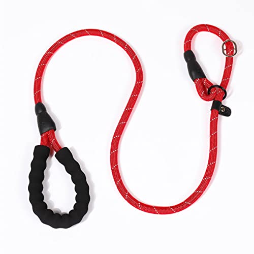 HYSoogut Reflektierende Hundeleine Verstellbare Führleine mit Halsband für Hunde Trainingsleine Klasse Hundeleinen (0.8 * 140cm,Rot) von HYSoogut