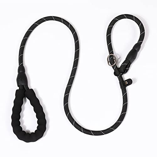 HYSoogut Reflektierende Hundeleine Verstellbare Führleine mit Halsband für Hunde Trainingsleine Klasse Hundeleinen (0.8 * 140cm,Schwarz) von HYSoogut