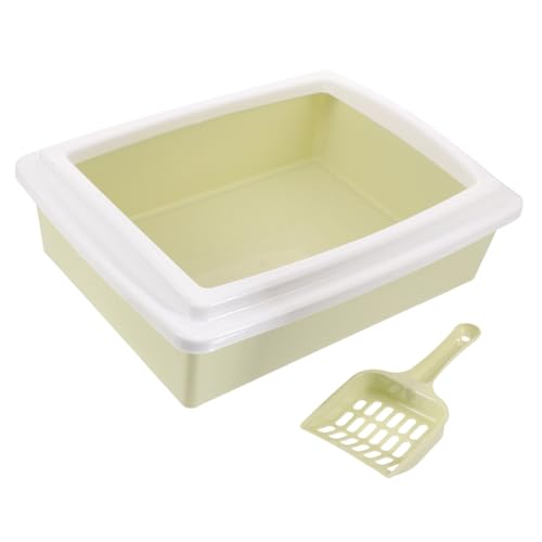 HYTROVE 1 Set-Box Katzentoilette Katzenspielzeug Katzenstange Katzenregale mehrere Katzensachen katzenklo katzentoillette litterbox katzenstreuschaufel Katzen Sand Mülleimer pp Light Green von HYTROVE