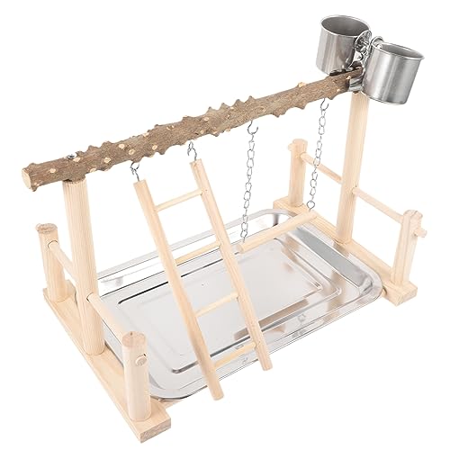 HYTROVE 1 Set Parrot Standing Rod Barsch Food Bowl Supporting Rack Swing Bird Ladder von HYTROVE