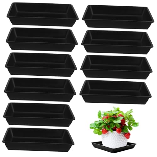 HYTROVE 12st Blumentopf Tablett Untersetzer Für Pflanzentöpfe Anlage Bieger Unter Der Topfpflanzenschale Quadratischer Topf Pflanzenständer Pflanzenbewässerungszwiebeln Basen Plastik Black von HYTROVE