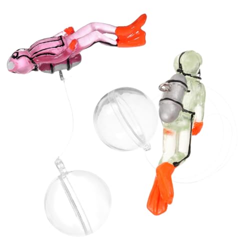 HYTROVE 2 Stück Float Diver Aquarium Glow In The Dark Diver Dekorationen Aquarium Diver Floating Diver Ornament Aquarium Ornamente Aquarium Zubehör von HYTROVE