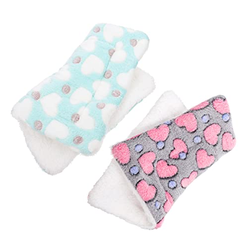 HYTROVE 2St Hamster Pad Hamster Bett hamsterbett haustierbett erhöht hamsterkäfig petbett Nagetier Haustier Stift Hamster Winterdecke Hamster Wärmeunterlage Korallenvlies von HYTROVE