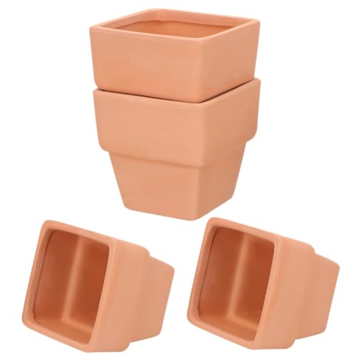 HYTROVE 4pcs Desktop Blumentopf Sukkulente Pflanzentopf Quadrat Blumenpot Innenblütenblüte von HYTROVE